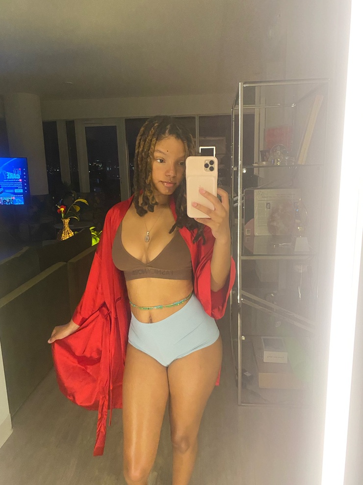 halle bailey topless - father son blowjob spying on guys jacking off