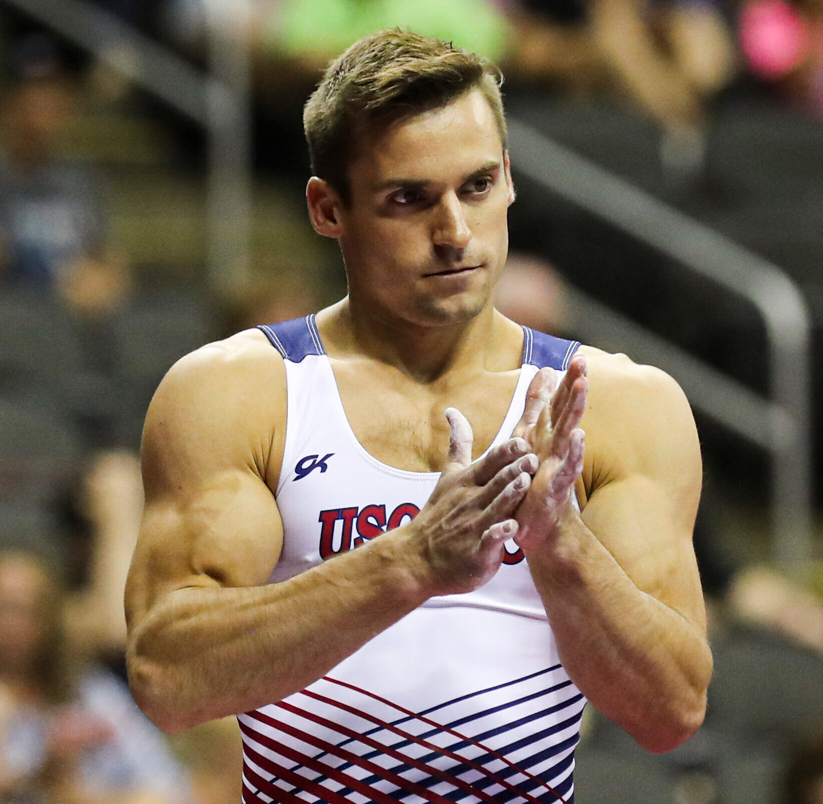 Nude Male Gymnast puffy boobs